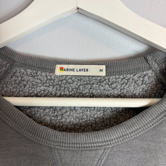 Marine Layer PS5 Men's Grey Pullover Crewneck Fleece Sweatshirt Size Medium - Picture 5 of 8